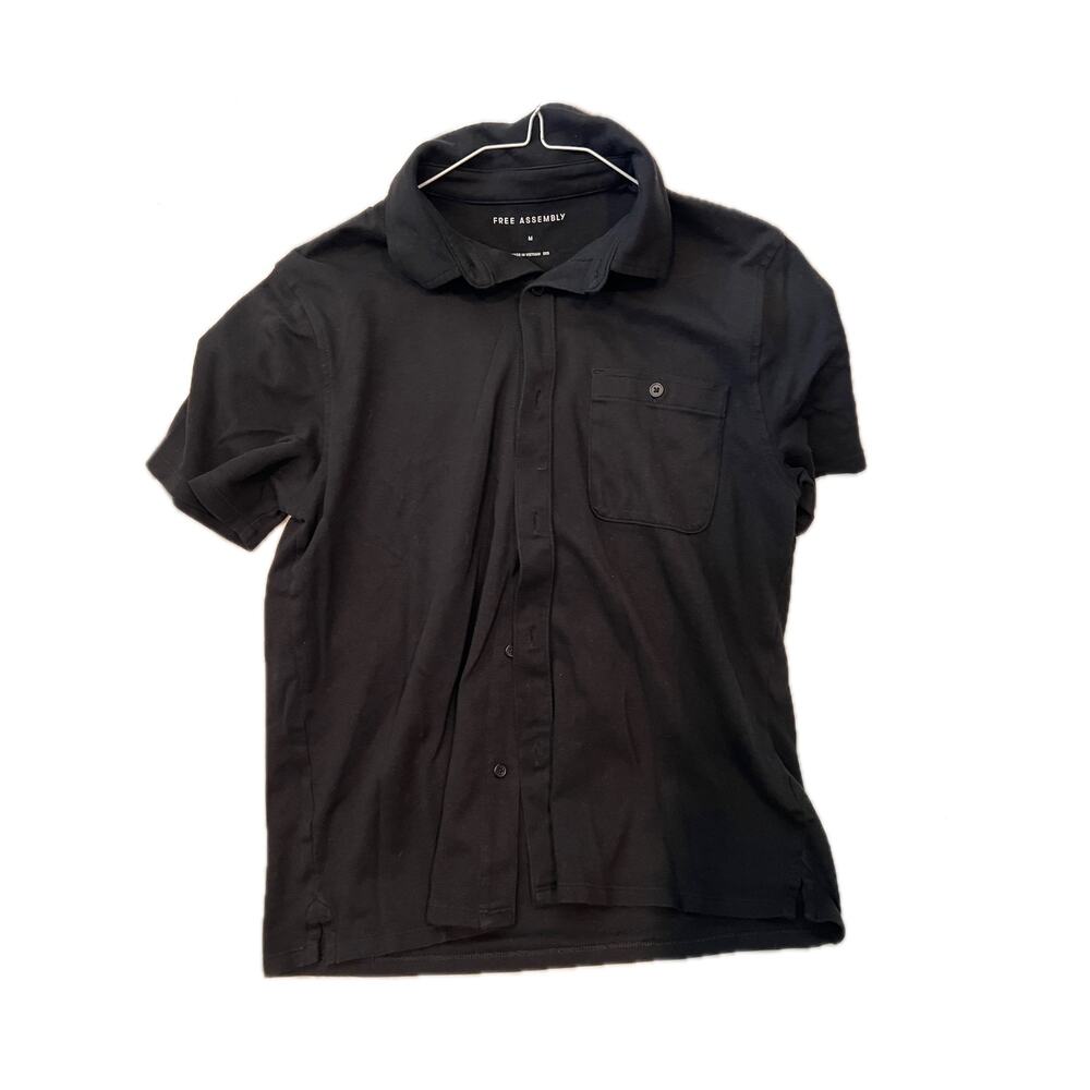 Free Assembly Black Polo Shirt Mens Medium